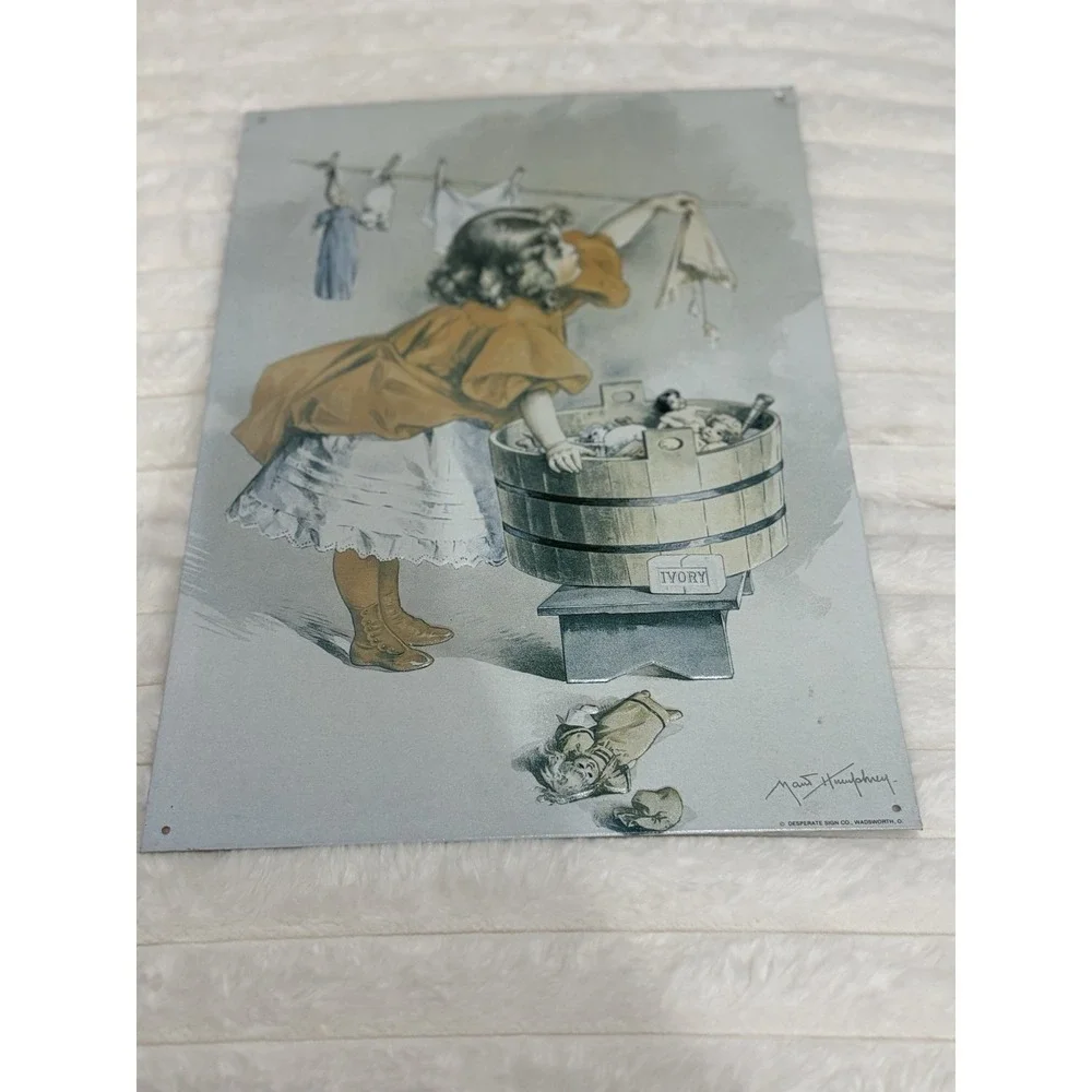 Vintage Ivory Soap Maxfield Parrish Tin Sign Wall